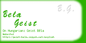 bela geist business card